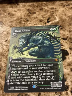 FIEND ARTISAN Magic the Gathering MTG Foundations Borderless Special Guest - Image 1
