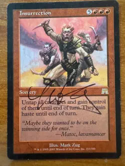 Magic MTG Insurrection Onslaught signed artist Mark Zug! MP/HP - Image 1