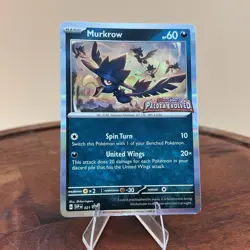 Murkrow - SVP021 - Holo Rare - Prelease Promo Pokemon Paldea Evolved - NM - Image 1
