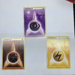 Pokemon TCG -HeartGold SoulSilver Energys x3 (Electric, Psychic, Fighting) - Image 1