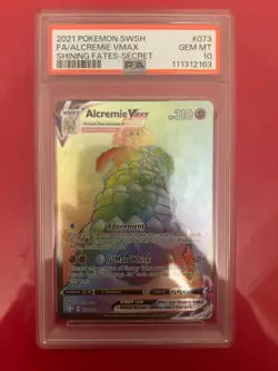 PSA 10 2021 Pokemon SWSH FA/Alcremie VMAX Shining Fates Secret #073 GEM MINT - Image 1