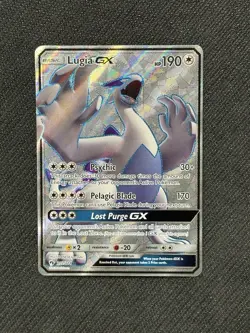 NM Lugia GX 207/214 Lost Thunder Full Art Holo Pokemon Card - Image 1