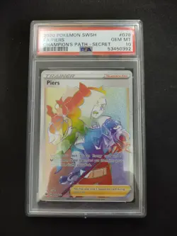 2020 Pokemon SWSH Champions Path Secret Full Art Piers PSA 10 #078 - Image 1