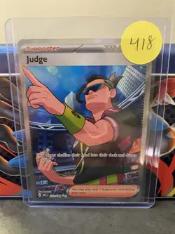 Pokemon TCG Judge Trainer Full Art Destined Rivals Ultra Rare Card 222/182 - Image 3