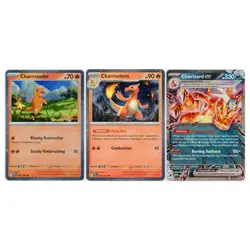 2024 Pokemon Charmander Charmeleon Charizard EX SV Black Star Promo Set of 3 NM - Image 1