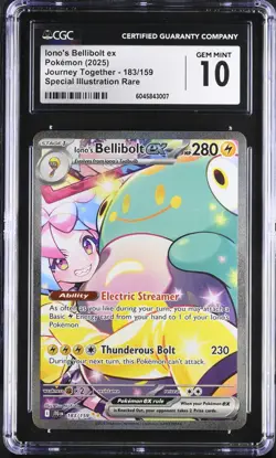 CGC 10 - Iono's Bellibolt ex 183/159 SIR - Journey Together Pokemon Gem Mint - Image 1