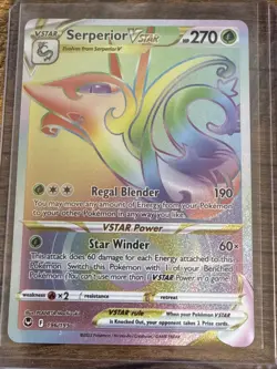 Pokemon Serperior Vstar 196/195 Silver Tempest Rainbow Secret Rare Near Mint - Image 1