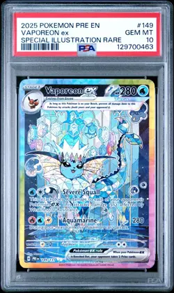 2025 Pokemon PRE EN Special Illustration Rare #149 Vaporeon ex Gem Mint PSA 10 - Image 1