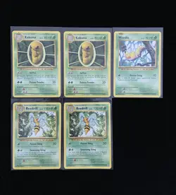 2016 Pokemon EN Evolutions 6/108 U 7/108 R Kakuna Weedle Beedrill Lot*5 KM035 - Image 1