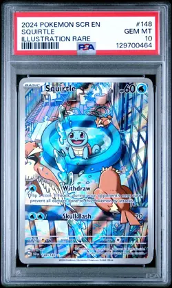 2024 Pokemon Squirtle 148/142 SCR EN Illustration Rare GEM MINT PSA 10 - Image 1