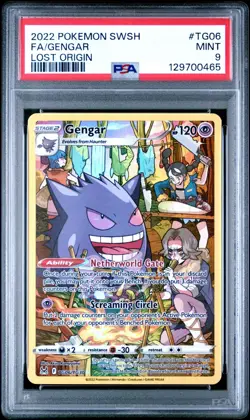 2022 Pokemon Sword & Shield Lost Origin TG06 Gengar PSA 9 - Image 1