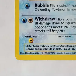 Squirtle 63/102 Pokemon TCG Base Set Shadowless NM Vintage 1999 - Image 4