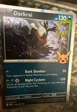 Pokemon Darkrai Trick or Trade 2024 Cosmos Holo Card 136/197 DOUBLE SWIRL NM - Image 3