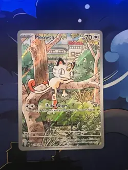 Pokemon Meowth TCG Illustration Rare 106/094 Phantasmal Flames Holo NM Card - Image 1