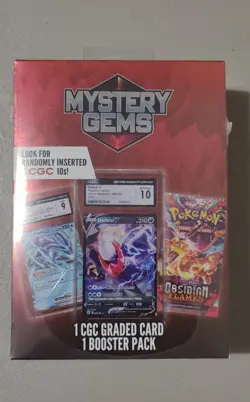Pokemon Mystery Gems 1 CGC Graded Card & 1 Booster Pack 2025! New Sealed Box! - Image 1
