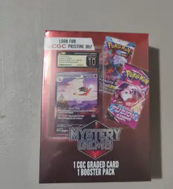 Pokemon Mystery Gems 1 CGC Graded Card & 1 Booster Pack 2025! New Sealed Box! - Image 2