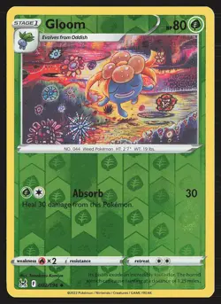 SWSH11: Lost Origin Gloom #002/196 Reverse Holo Pokemon Card - Image 1