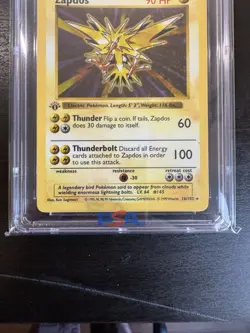 Zapdos 16/102 Shadowless 1st Edition Holo Rare Base Pokemon Card CGC 6.5 - Image 3