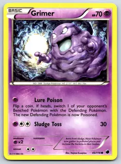 Grimer - BW Plasma Freeze 45/116 Hajime Kusajima Pokemon 151 Card LP - Image 1