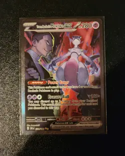 Pokemon TCG Destined Rivals Team Rockets Mewtwo EX Card 231/182 SIR NM - Image 3