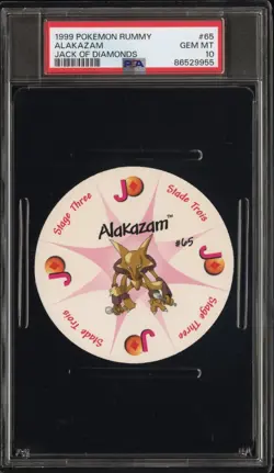 PSA 10 - Alakazam #65 Jack of Diamonds - Pokemon Rummy Cards Vintage 1999 POP 6 - Image 1