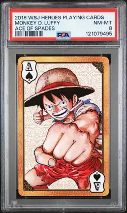 PSA 8 - Monkey D. Luffy - Weekly Shonen Jump Heroes Playing Cards 2018 One Piece - Image 1