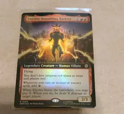 Electro, Assaulting Battery Extended Art FOIL Marvel's Spider-Man MTG MINT - Image 1