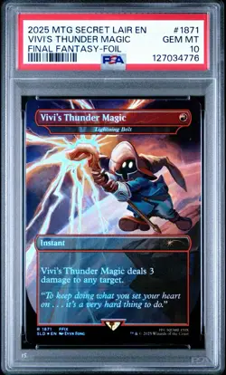 PSA 10 FOIL Vivi's Thunder Magic, R 1871 Final Fantasy Secret Lair MTG - Image 1