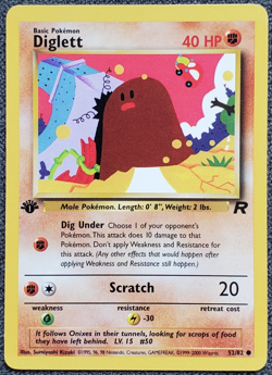 1st Edition Diglett - Team Rocket - #52/82 - Vintage Pokemon Card 2000 WOTC - Image 1