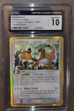 Pokemon 2006 Ampharos Delta Species 1/101 Dragon Frontiers Reverse Holo CGC 10 - Image 2