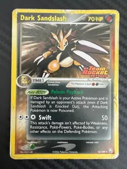 Pokemon TCG Dark Sandslash 18/109 Team Rocket Returns Reverse Holo Stamped DMG - Image 1