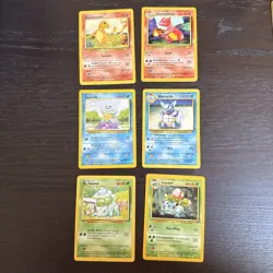 Pokemon TCG 1999 Base Set Starter Trio PAIR OF 6 (24, 30, 42, 44, 46, 63) - Image 1