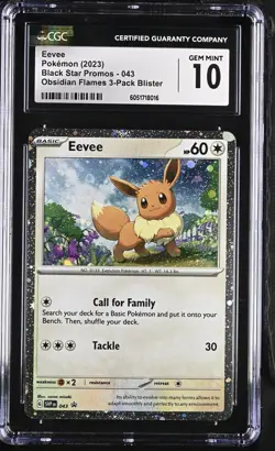 CGC 10 - Eevee 043 SVP Cosmos Holo Black Star Promo Pokemon S&V Obsidian Flames - Image 1