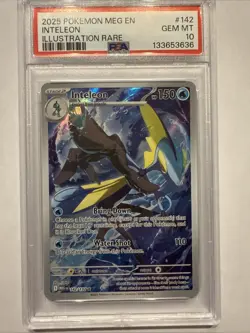 Pokemon TCG PSA 10 Inteleon #142/132 Illustration Rare Mega Evolutions Gem Mint - Image 1