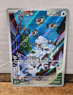 Chatot 181/162 Pokemon TCG Temporal Forces Illustration Rare Full Art Holo NM - Image 1