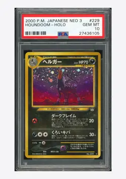 Pokemon PSA 10 Houndoom Holo 2000 #229 NEO 3 Japanese - Image 1