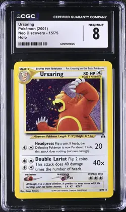 CGC 8 Ursaring Neo Discovery 15/75 Holo SWIRL 2001 Pokemon Card NM/MINT psa - Image 1