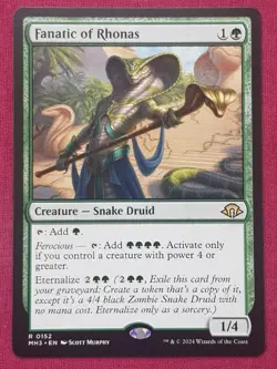 Magic The Gathering MODERN HORIZONS 3 MH3 FANATIC OF RHONAS green card MTG - Image 1