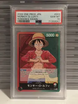 ?Monkey D. Luffy OP01-003 Leader ONE PIECE Card ROMANCE DAWN Japanese PSA 10 - Image 1