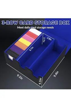 Card Storage Box for Trading Cards, 2100+ PU Leather Card Deck Box, Magnetic - Image 2