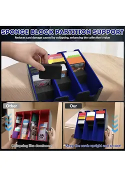 Card Storage Box for Trading Cards, 2100+ PU Leather Card Deck Box, Magnetic - Image 5