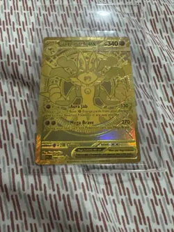 Mega Lucario EX 188/132 Hyper Rare Gold Mega Evolutions Pokemon Card NEAR MINT - Image 1