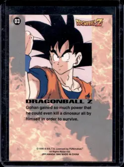 1996 Dragon Ball Z Gohan Gained So Much Power Prism Card #03 - Image 2