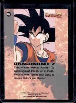 1996 Dragon Ball Z Amada Raditz Goku Prism Card #02 - Image 2