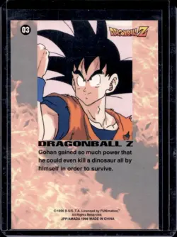 1996 Dragon Ball Z Gohan Gained So Much Power Prism Card #03 - Image 2
