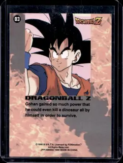 1996 Dragon Ball Z Gohan Gained So Much Power Prism Card #03 - Image 2