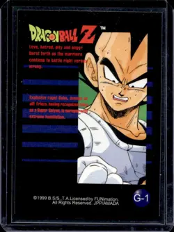 1999 ArtBox Dragon Ball Z Explosive rage! Goku, avenge us all! Prizm Cards #G-1 - Image 2