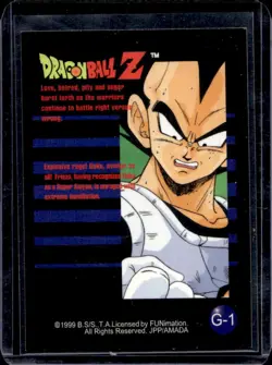 1999 ArtBox Dragon Ball Z Explosive rage! Goku, avenge us all! Prizm Cards #G-1 - Image 2