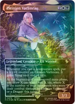 1 x Estinien Varlineau - Borderless - Chocobo Track Foil - FIC - LP - MTG - Image 1