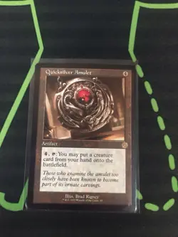 MTG Magic The Gathering Quicksilver Amulet BRR Rare Retro Frame Artifact - Image 1